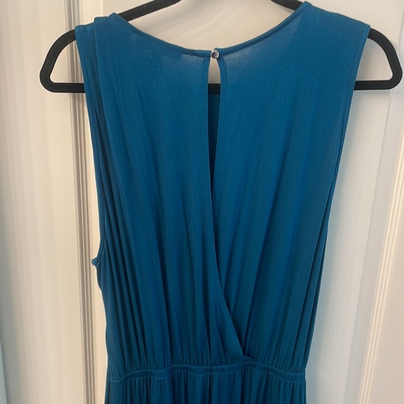 Teal Tie-Waist Knit Jumpsuit - Picture 9 of 10